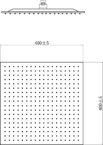 Kopfbrause eckig aus Metall, extra-flach