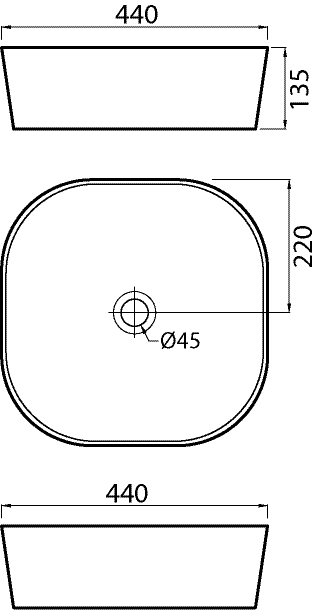 Aufsatzwaschtisch KM 340