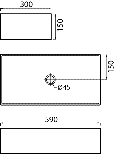 Design Aufsatzwaschtisch KM 360, dünnwandig