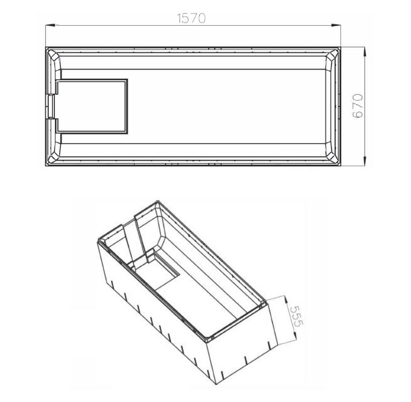 Badewannenträger RIVESTIMENTO 160x70cm