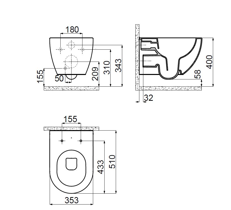 Design Wand-WC KM 140