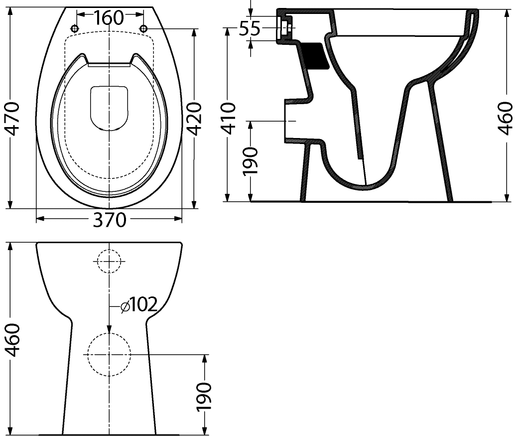 Stand-WC Tiefspüler