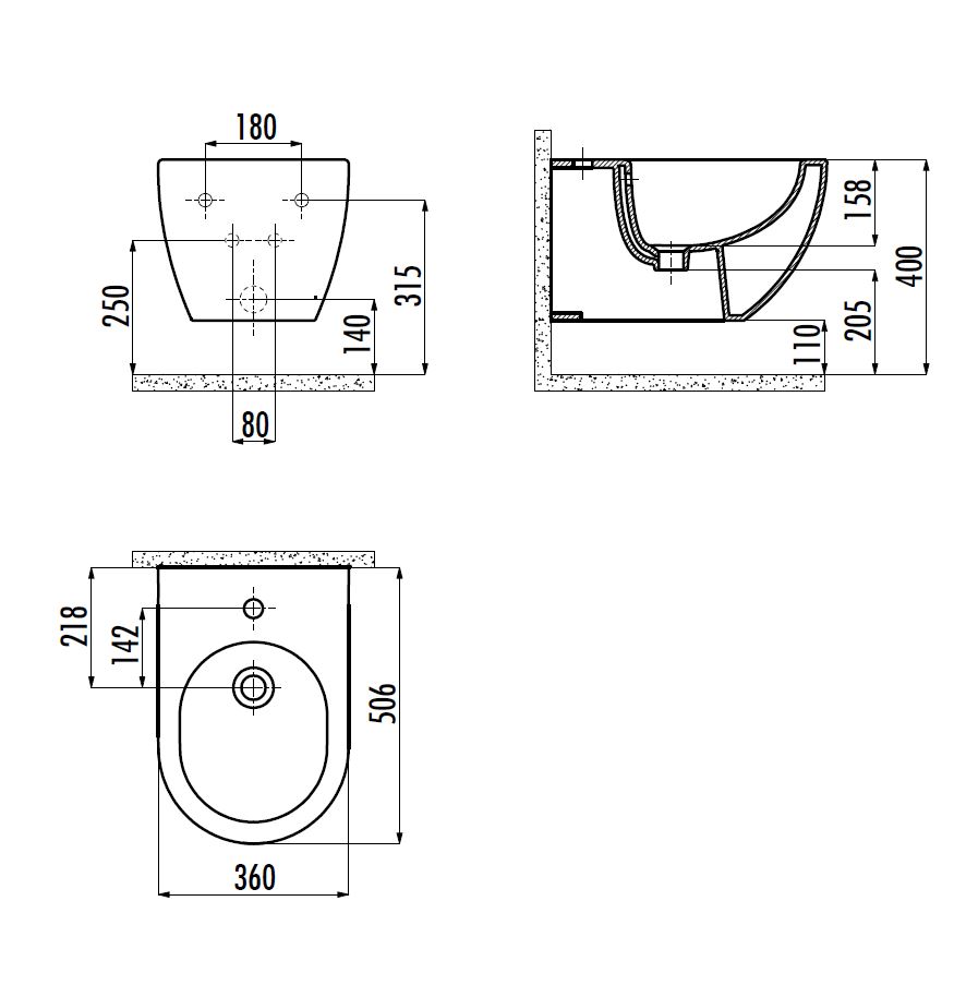 Wand-Bidet KM 140