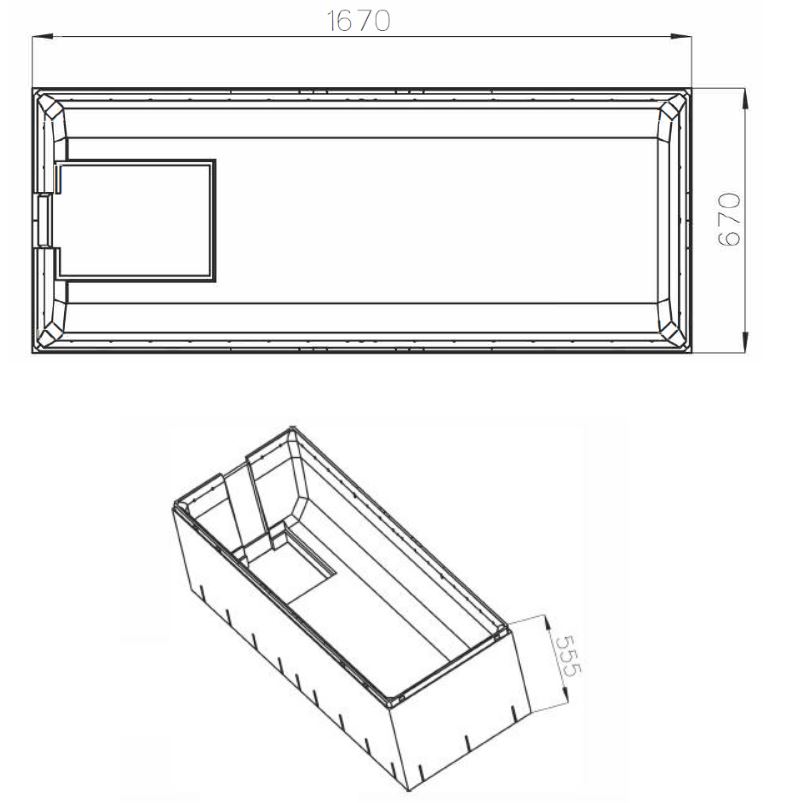 Badewannenträger RIVESTIMENTO 170x70cm